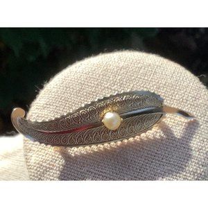 Vintage Gold And Pearl Brooch